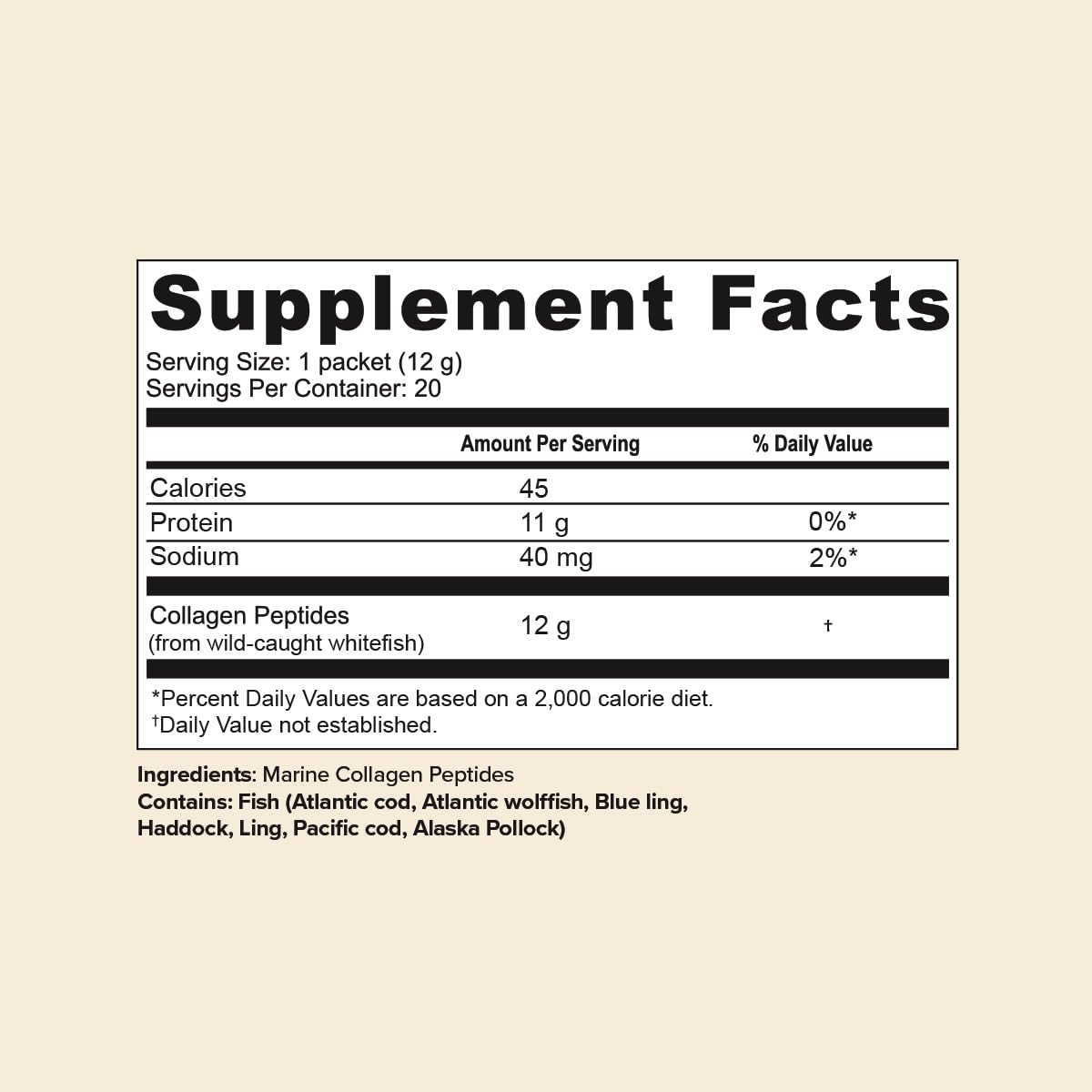 Great Lakes Wellness ingredients reveal 18 amino acids for daily needs.