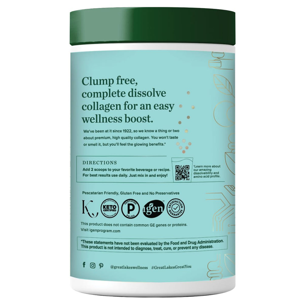 Great Lakes Wellness MSC-certified collagen powder scoop for precise serving