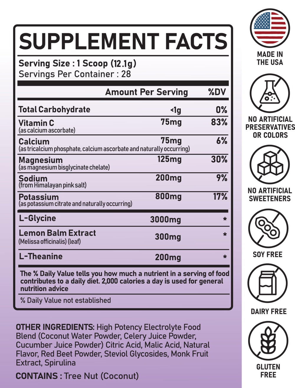 Great Naturally Relax+ ingredients revealed, featuring minerals, glycine, and L-theanine for smooth mood support.
