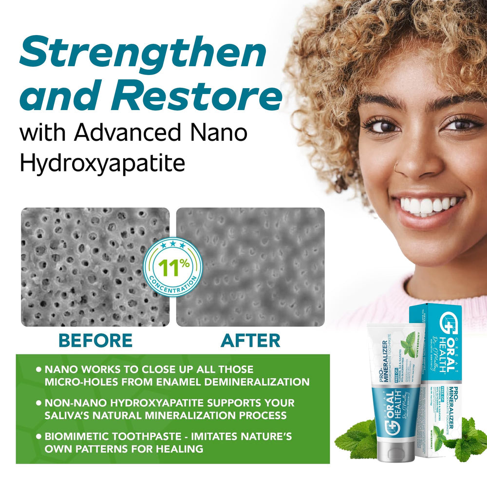 Great Oral Health CrystLCare enamel repair strips for sensitive teeth care.