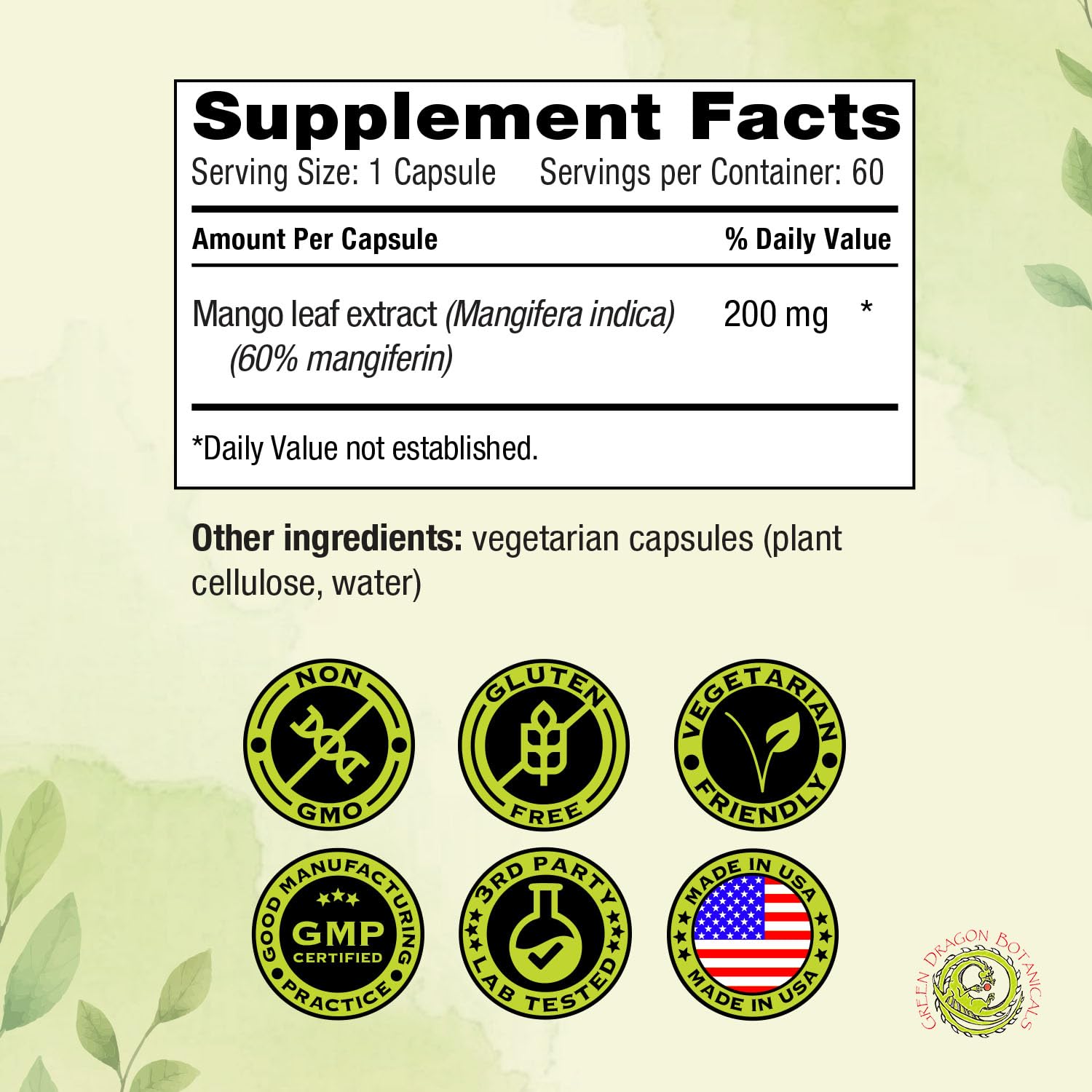 MangoForte dosage label demonstrating simple daily intake