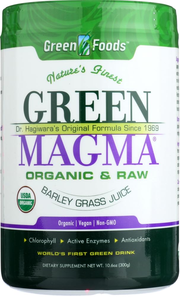 Green Foods Green Magma bottle front view, convenient daily supplement for vitality.