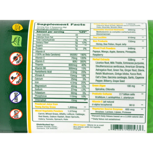 Green Foods Magma Plus Drink Mix container showing convenience for busy days