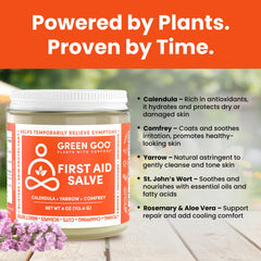 Applying Green Goo First Aid Salve to skin.