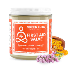 Travel-friendly Green Goo First Aid Salve packaging.