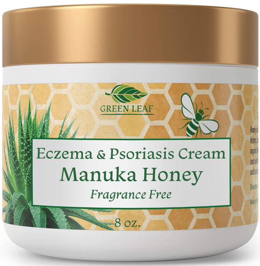 Green Leaf Naturals Manuka Honey Eczema Cream bottle soothing dry skin