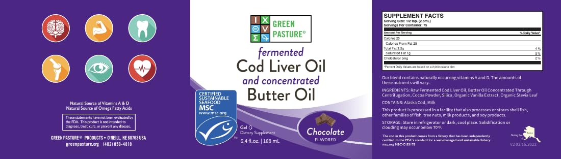 Green Pasture box packaging highlighting sustainable sourcing and transparency.