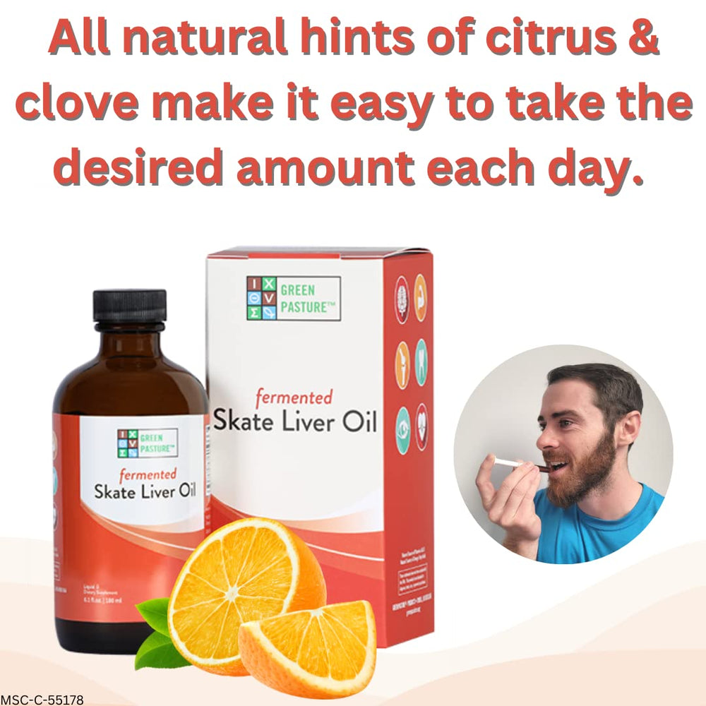 Green Pasture non-heated skate liver oil preserves natural nutrients.