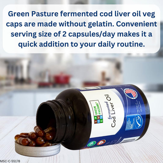 Green Pasture packaging MSC-certified label signals sustainable sourcing and responsible fishing