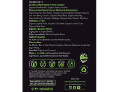 Green Regimen Elite shake glass features creamy vanilla texture for post-workout