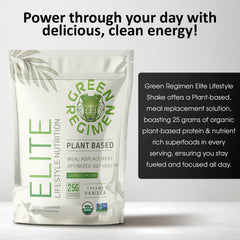 Green Regimen Elite vanilla scoop demonstrates convenient serving size