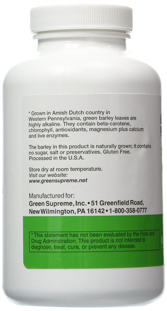 Green Supreme close-up of barley tablet texture highlighting natural plant nutrients