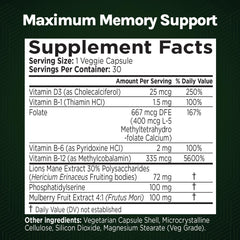 Green Valley Naturals Maximum Memory tablets beside a coffee cup for daytime focus.