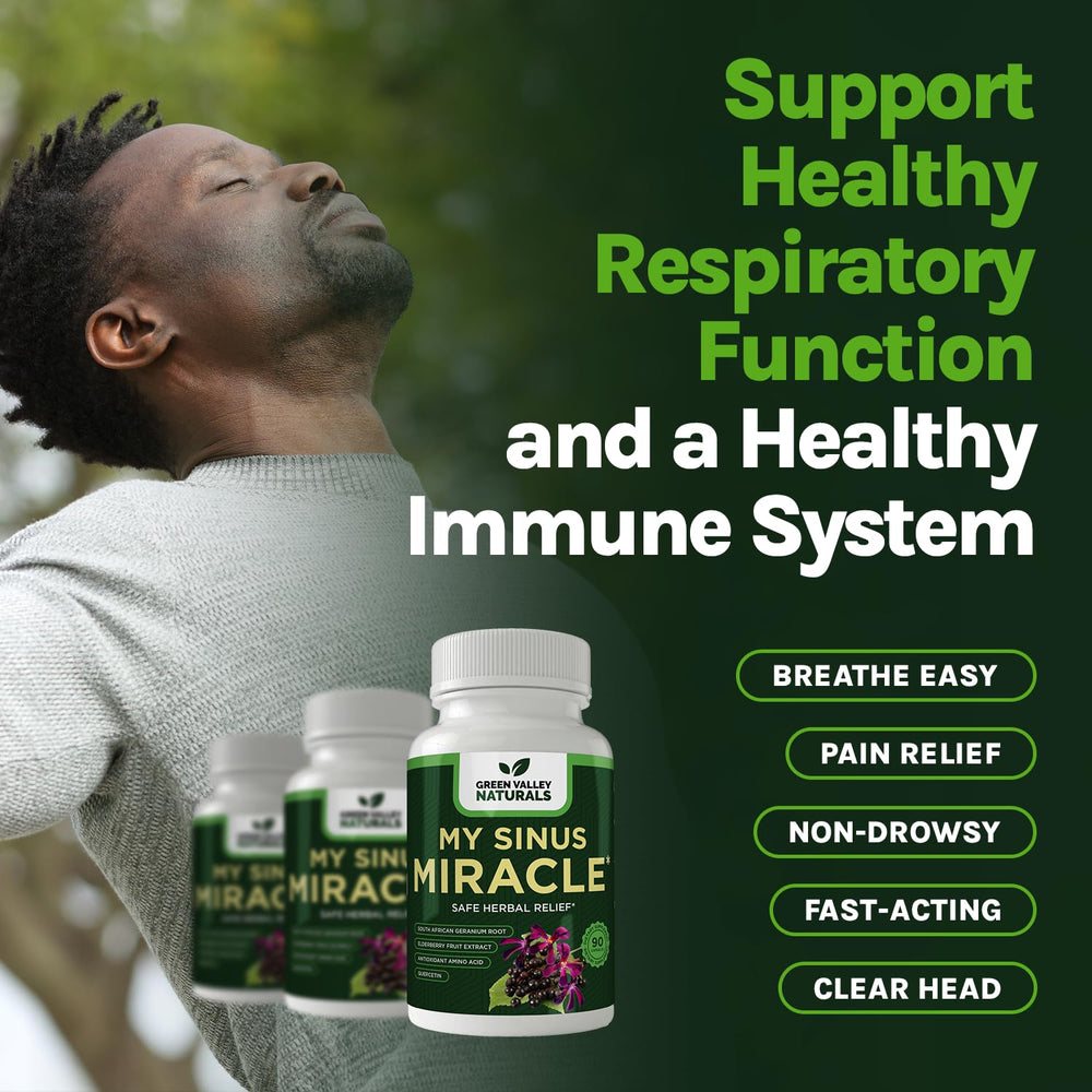 GMP-certified production seal on Green Valley Naturals My Sinus Miracle packaging.