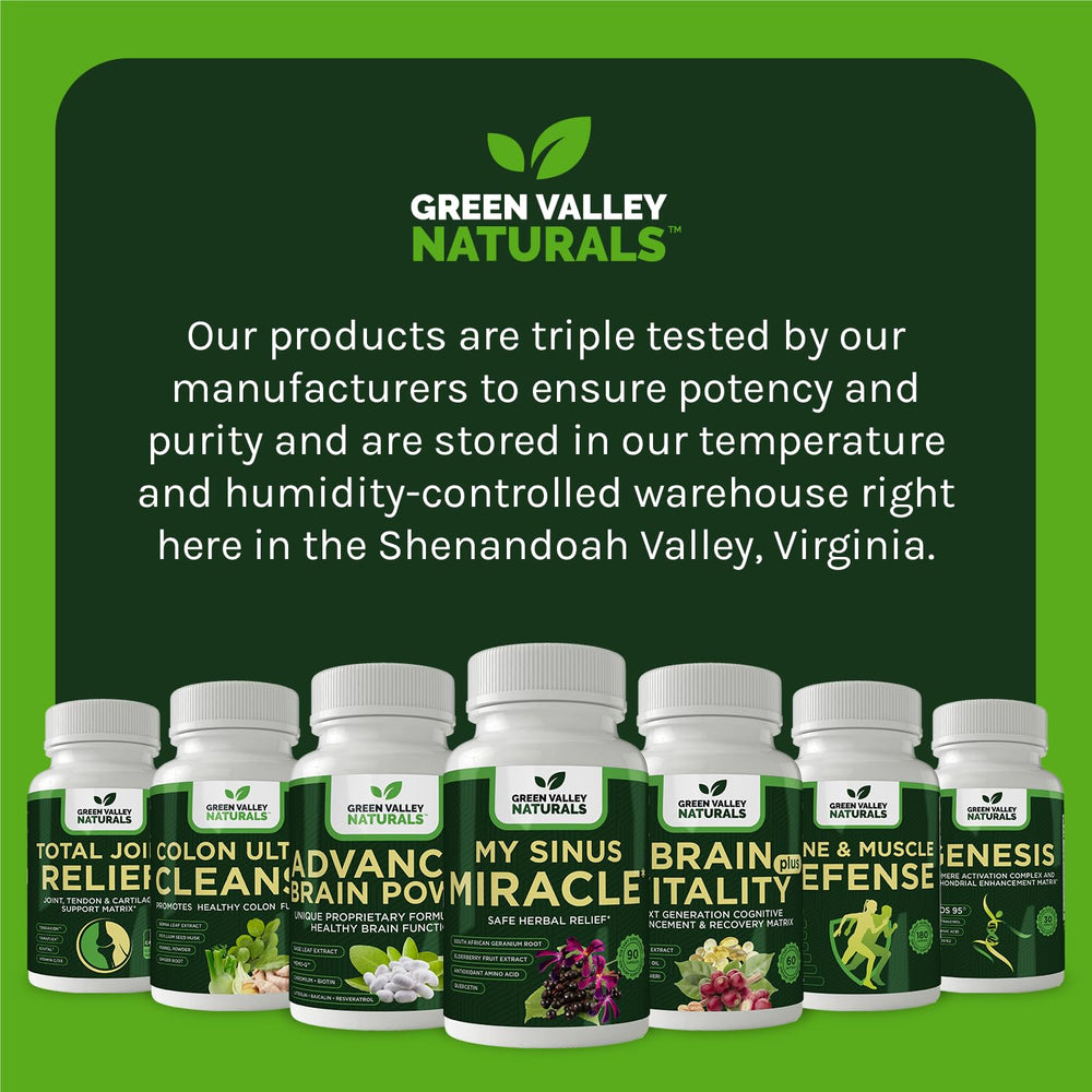 Seasonal relief scene with Green Valley Naturals My Sinus Miracle bottle on display.