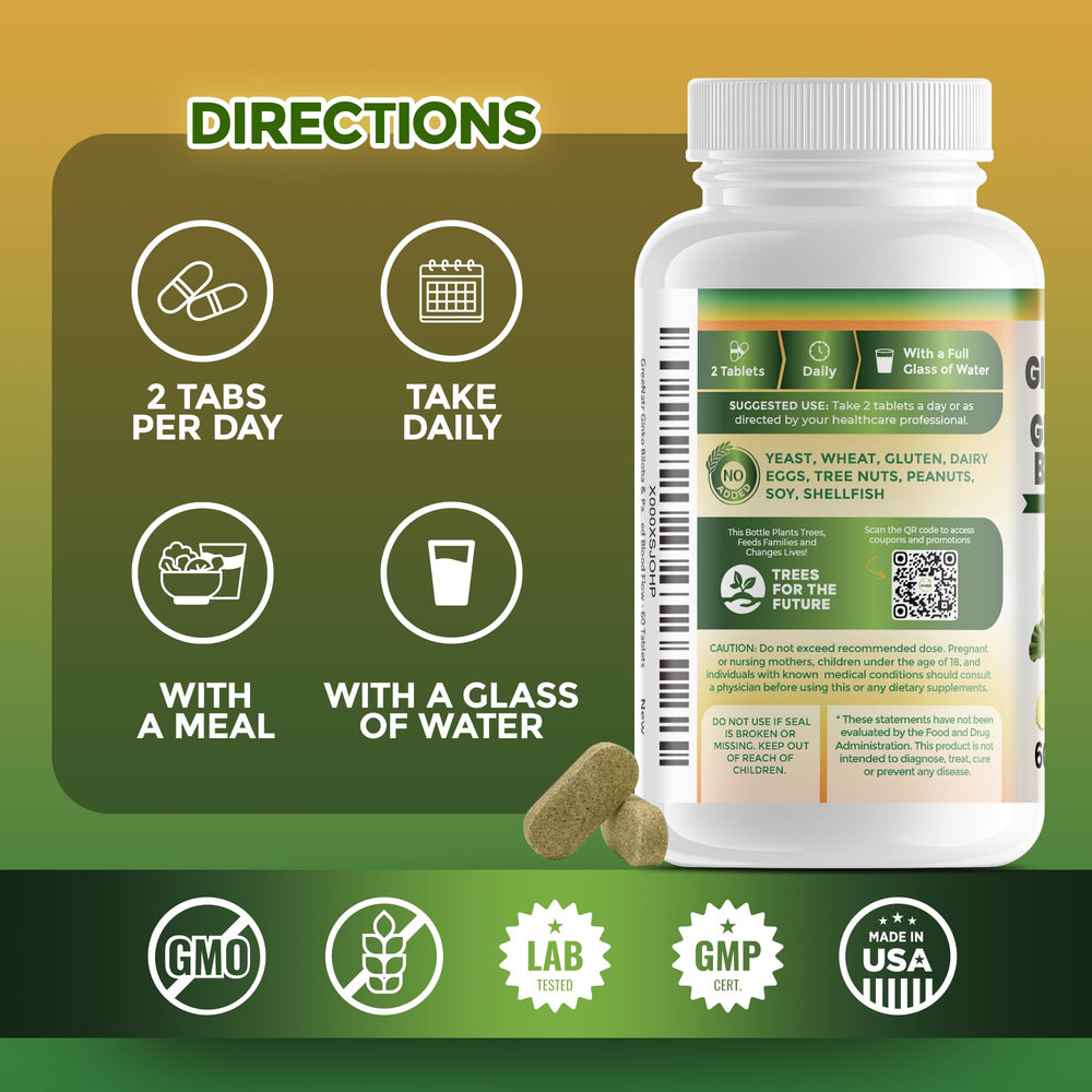 GreeNatr immunity scene with bottle and greens on table.