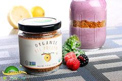 Greenbow Organic Bee Pollen yogurt topping – enhances flavor and nutrition.