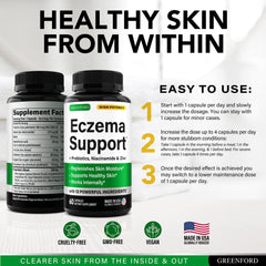 Greenford Eczema Support dosage scoop showing serving guidance