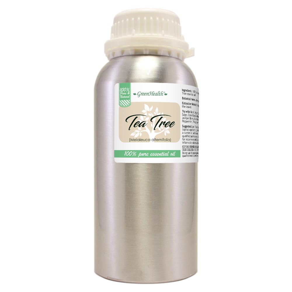 GreenHealth aluminum bottle with plug cap protects oil from light and leaks