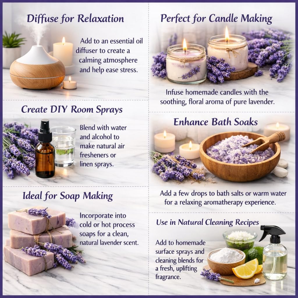 GreenHealth lavender oil used for soap crafting and relaxing bath blends.