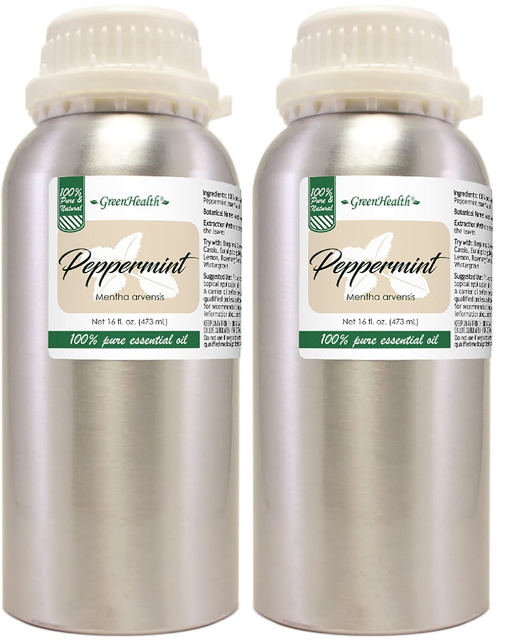 GreenHealth Peppermint essential oil bottle ready for diffusers, delivering a refreshing aroma.