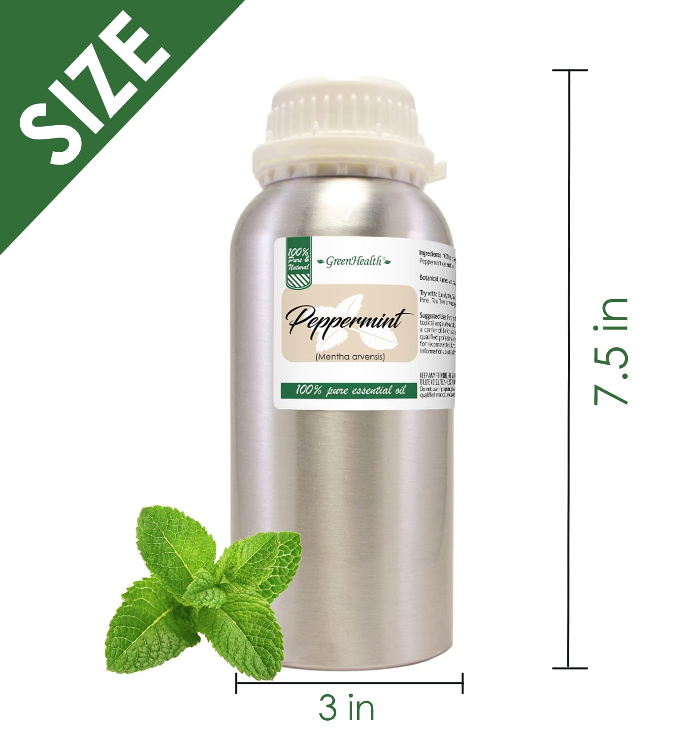 GreenHealth Peppermint oil 16 oz bottle ready for DIY cleaning solutions.