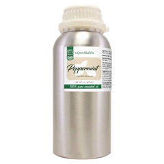 GreenHealth Peppermint Oil bottle showcased, full-strength aroma for diffusers and DIY blends.