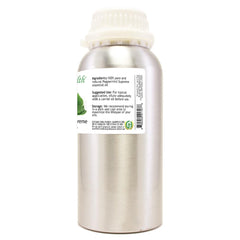 GreenHealth peppermint oil label closeup shows pure, undiluted quality