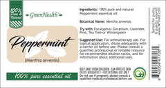 GreenHealth Peppermint oil in diffuser setup for a cool, invigorating room scent.