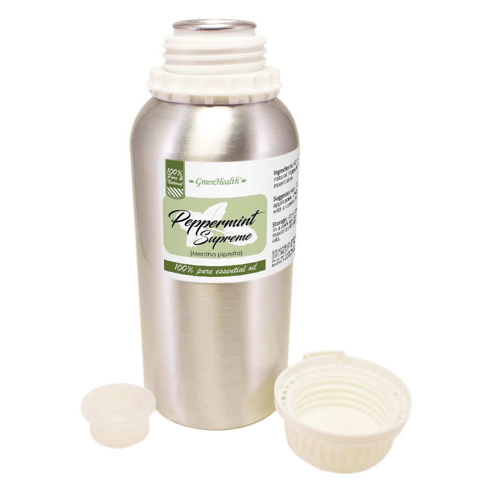 GreenHealth peppermint oil pour demonstrates easy dispensing and usage