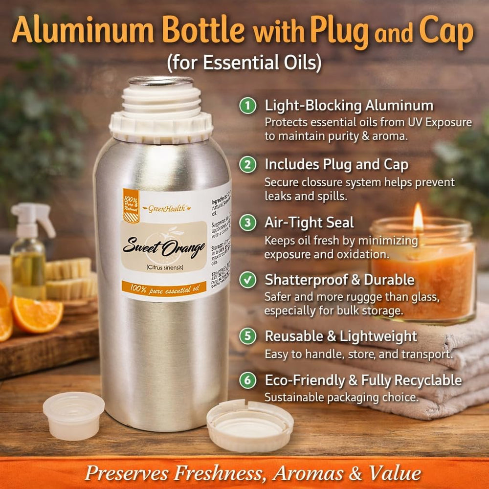 GreenHealth Sweet Orange essential oil pour cap in action for precise, mess-free use