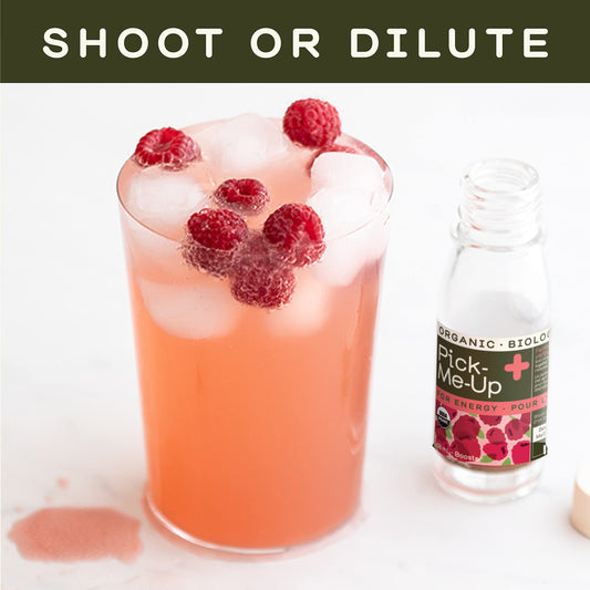 Greenhouse energy shot pour demonstrates versatile on-the-go use for busy days.