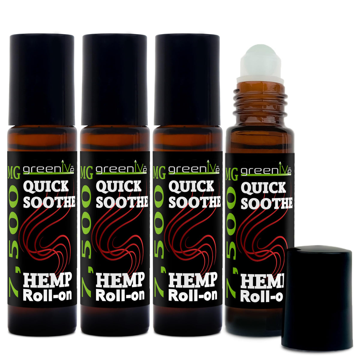 GreenIVe hemp roll-on bottle for on-the-go topical use and targeted application.