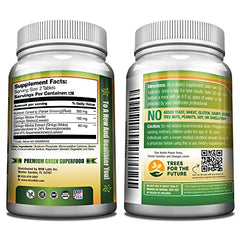 Greennatr bottle back shows ingredients and vegan, gluten-free formulation