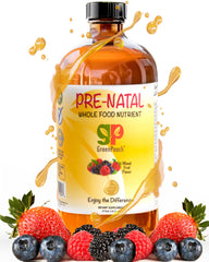 GreenPeach Prenatal Liquid bottle easy to digest daily vitamins for pregnancy.