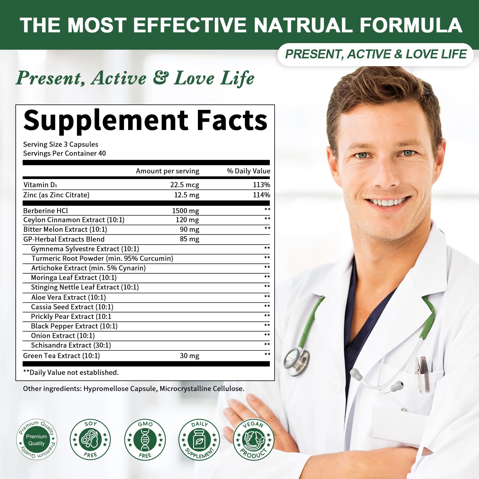 GREENPEOPLE Berberine-GLP1 graphic hints at satiety and steady energy