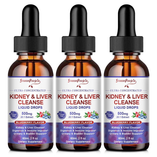 GREENPEOPLE Kidney Cleanse bottle highlighting a potent urinary support blend.