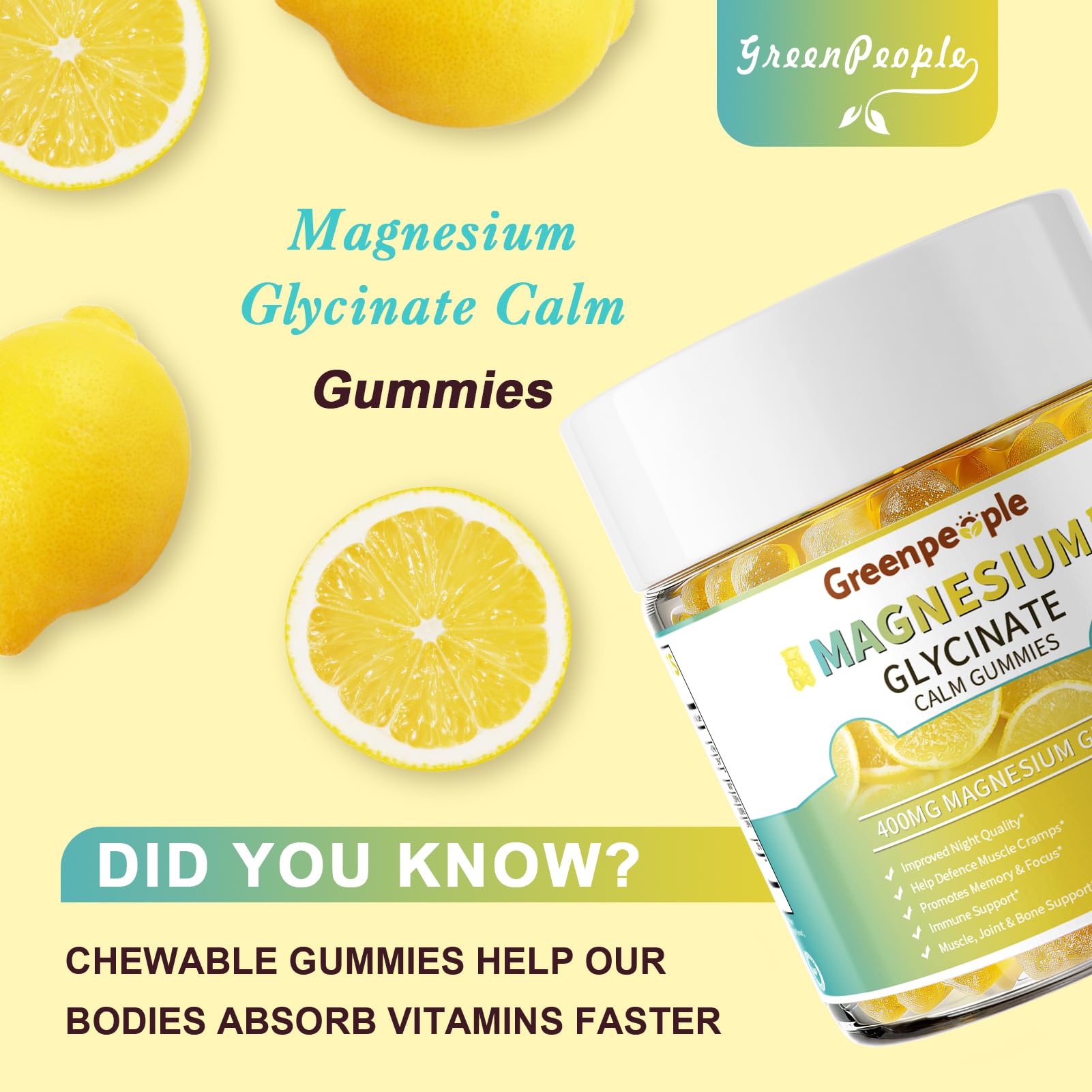 GREENPEOPLE Magnesium Glycinate Gummies zero-sugar formula appeals to health-conscious shoppers