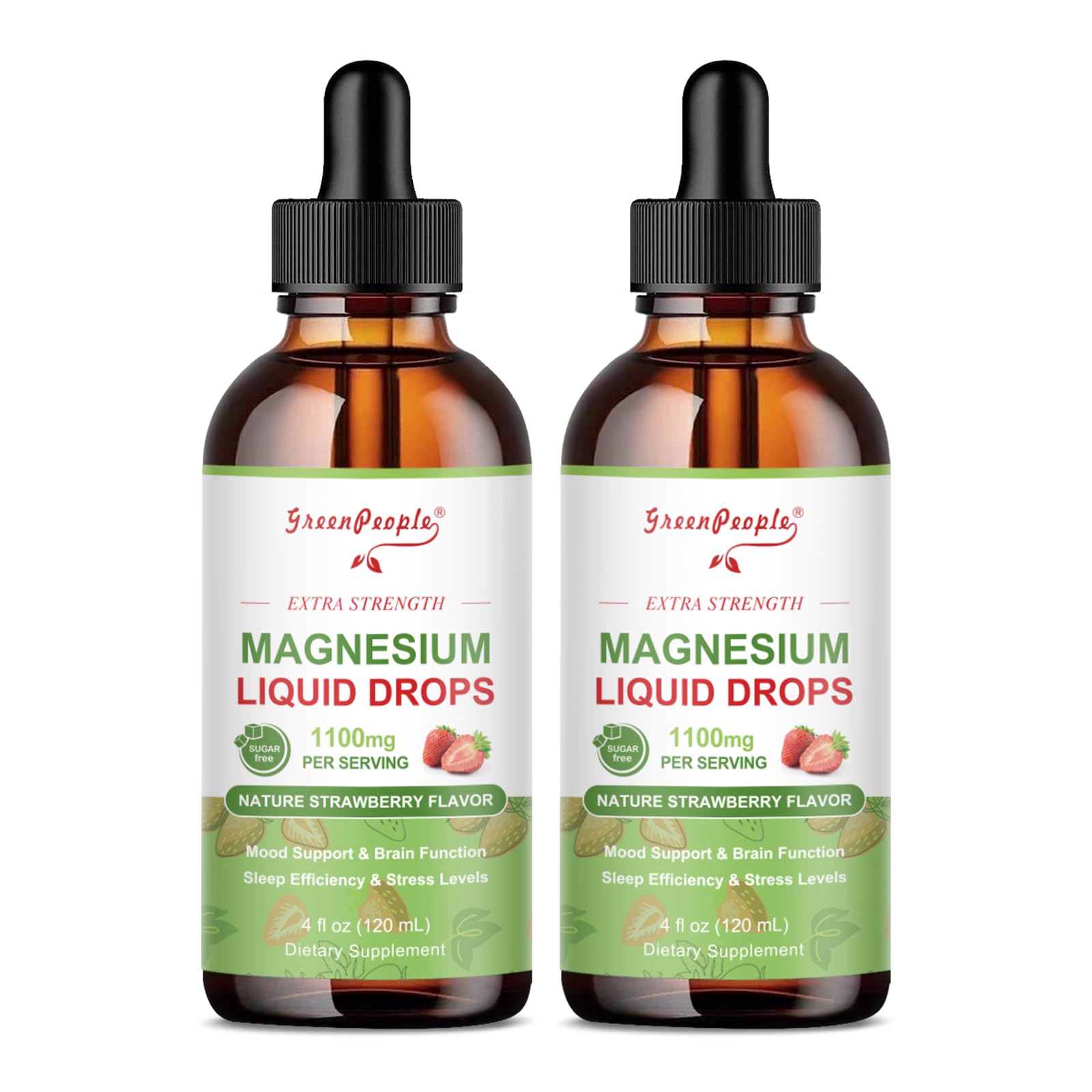 GreenPeople Magnesium Glycinate Liquid Bottle for easy daily supplementation.