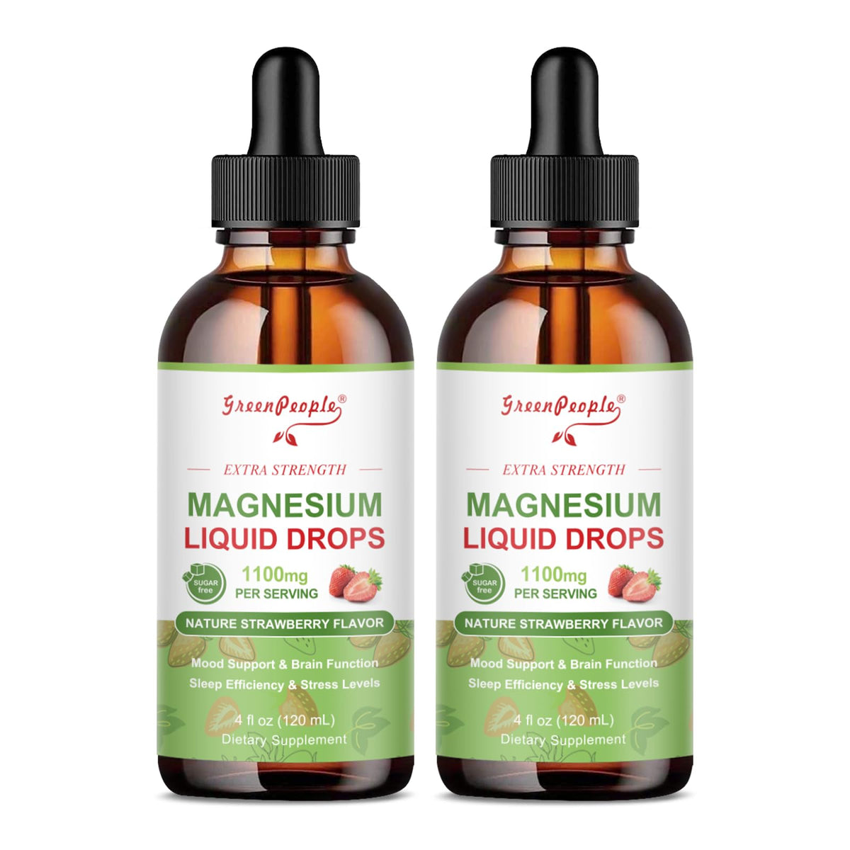 GreenPeople Magnesium Glycinate Liquid Bottle for easy daily supplementation.