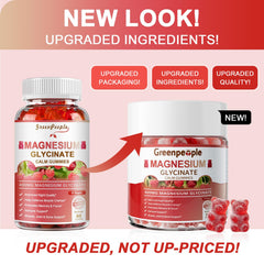 GREENPEOPLE Magnesium Glycinate Gummies vegan gluten-free badge visible on label.
