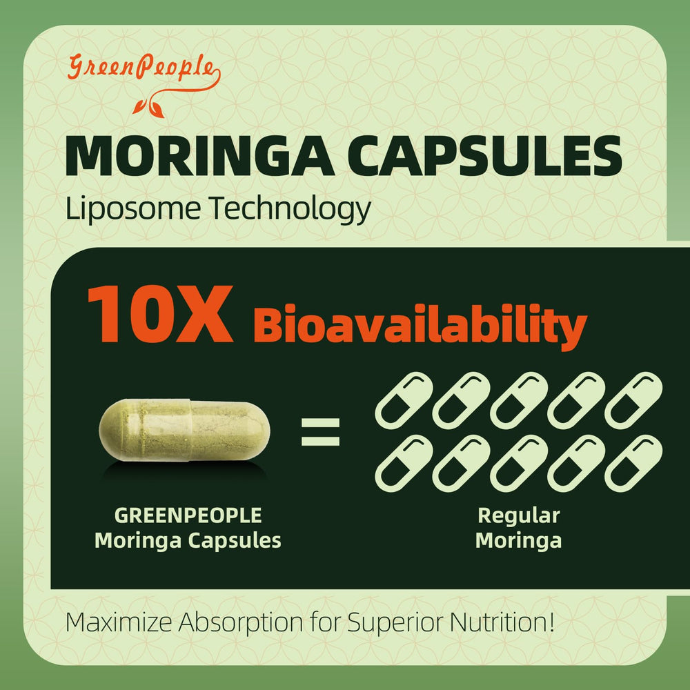 GreenPeople Moringa Pure label highlighting purity and ingredients.