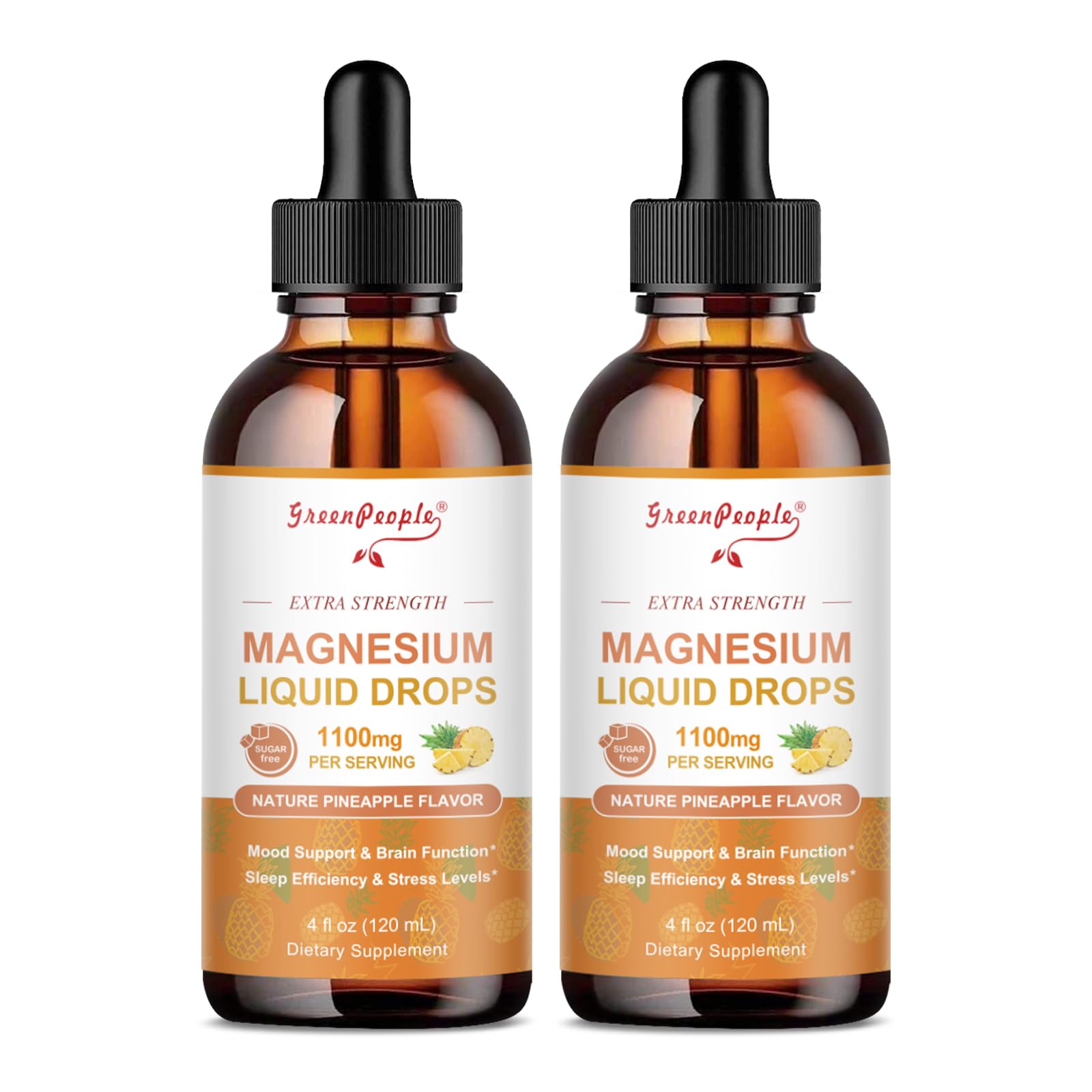 GreenPeople triple magnesium drops bottle for daily calm mood.