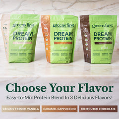 Greens First Dream Protein no added sugar supports intake control