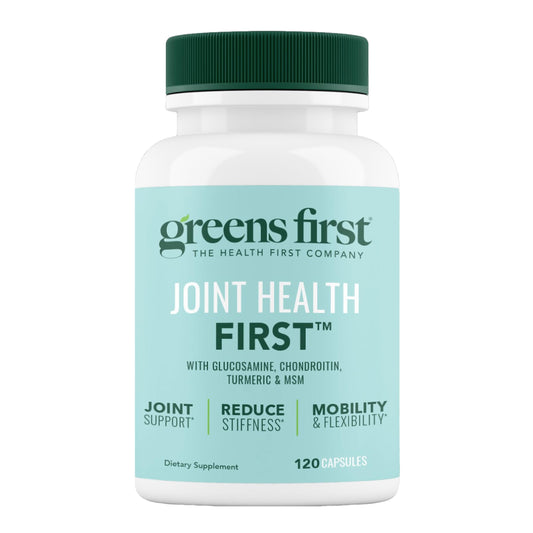 Greens First Joint Health First bottle label for daily joint support.