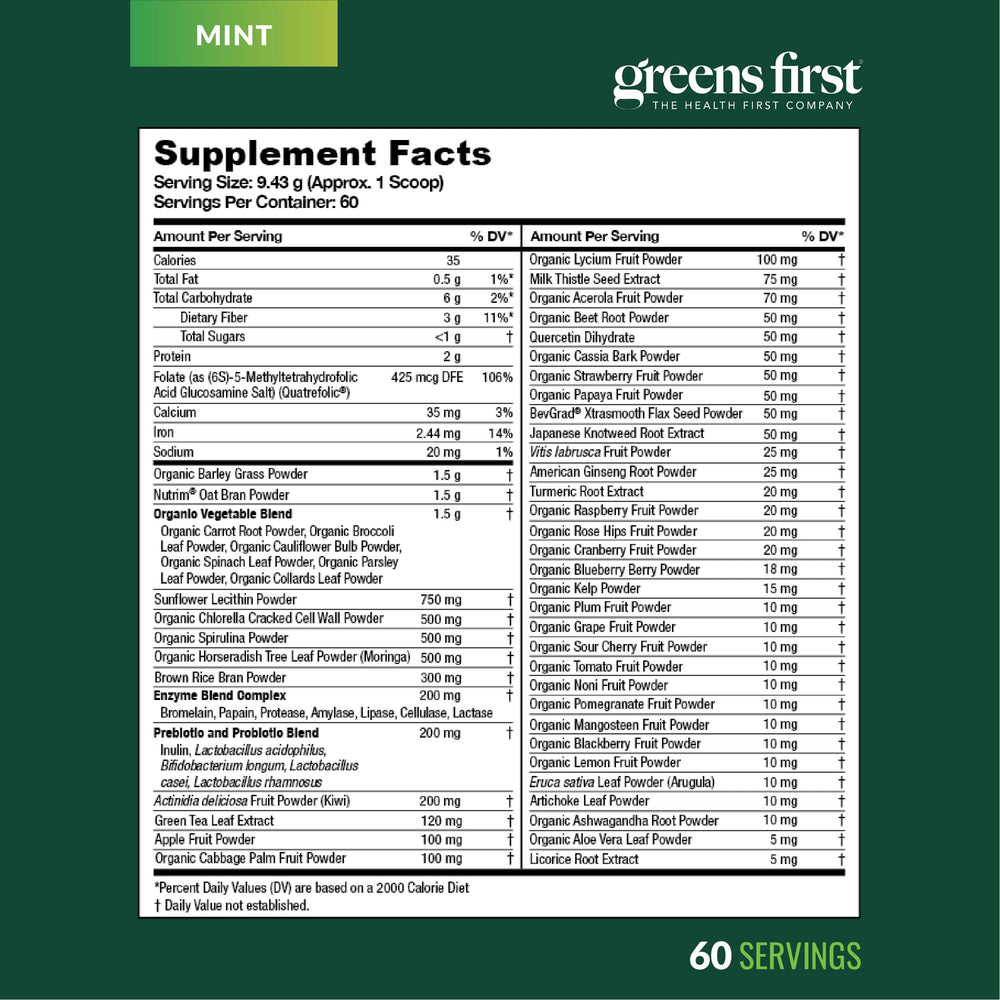 Greens First Original Greens Powder fresh-mix ready to blend in seconds.
