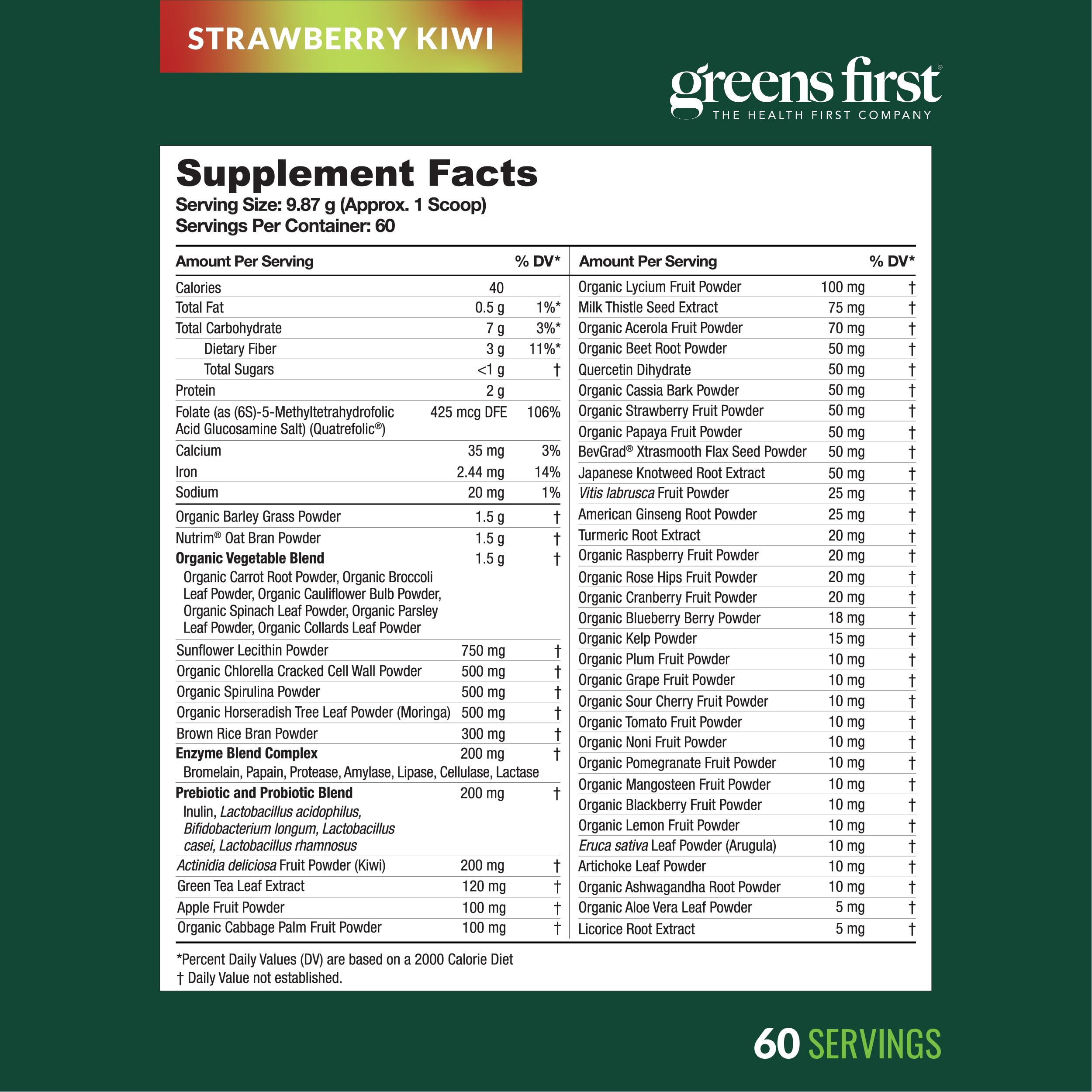 Greens First Original mix in water shows quick, versatile dissolving powder