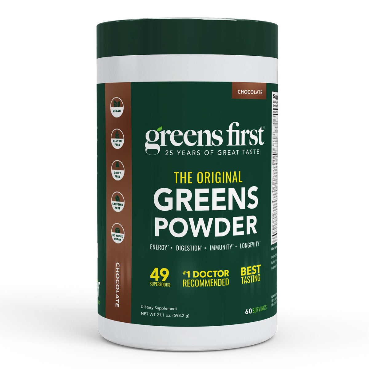 Greens First original greens powder bottle for daily wellness.
