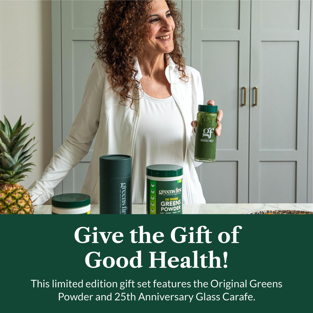 Powder includes prebiotics, probiotics, and digestive enzymes for digestive balance