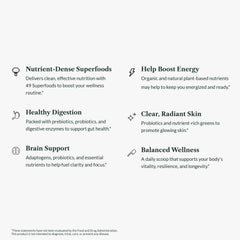 Dairy-free, vegan, and non-GMO Greens First formulation for clean ingredients